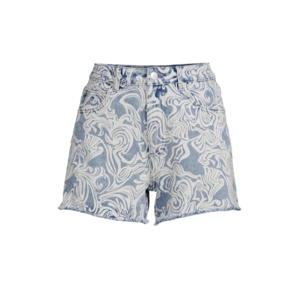 High rise denim shorts